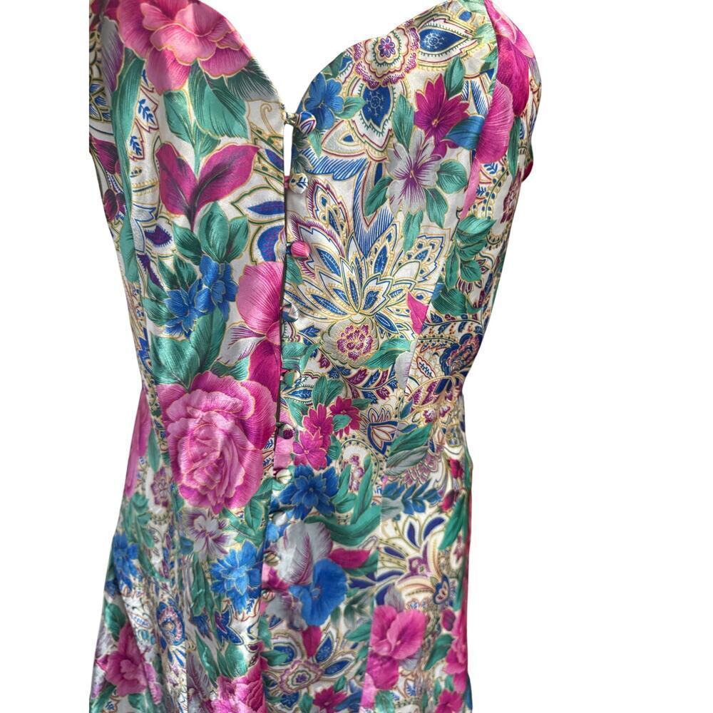 Victoria’s Secret Gold Label Floral Satin Slip Dress Medium Vintage Y2K Lingerie - Picture 4 of 7
